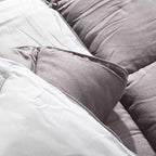 Πάπλωμα Διπλής Όψης Αιγαίον Velvet Touch 220X240 Pearl Grey & White